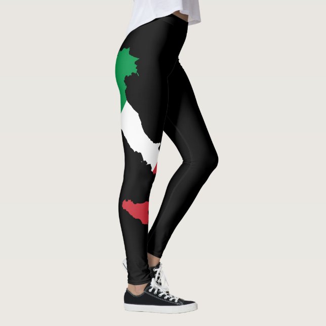 Leggings Drapeau Italie - Vert Blanc Rouge Femmes (Droite)