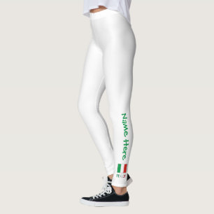 Leggings Drapeau Italien Moderne Tricolore Nom Ici