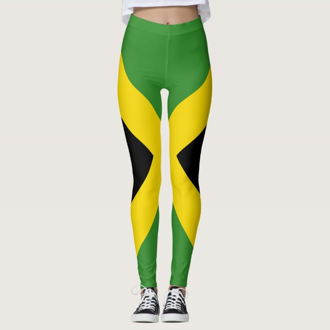 Leggings Drapeau jamaïcain sur toute sa conception (Devant)