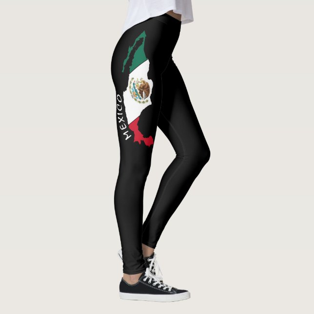 Leggings Drapeau mexicain Dessin du logo féminin de la mode (Droite)