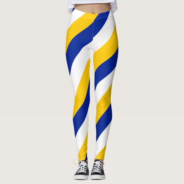 Leggings Drapeau national de Bosnie Couleurs diagonales tri (Devant)