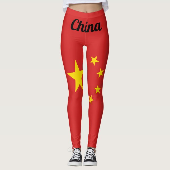 Leggings Drapeau national de la Personnaliser chinoise (Devant)