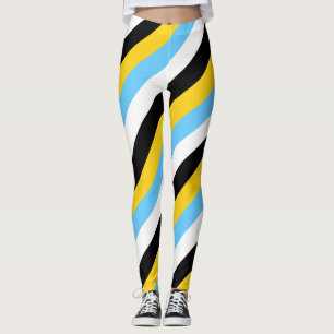 Leggings Drapeau national de Sainte-Lucie Couleurs diagonal