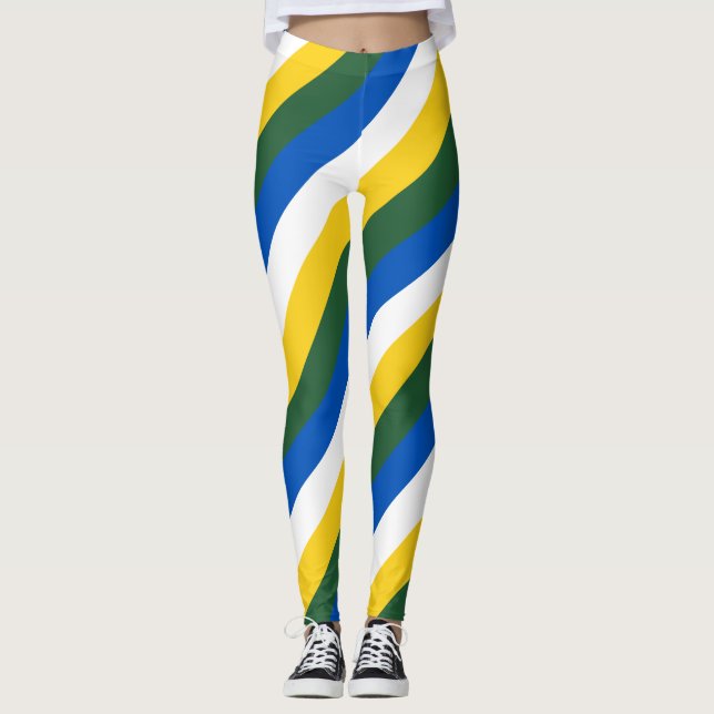 Leggings Drapeau national des Îles Salomon Couleurs rayées  (Devant)