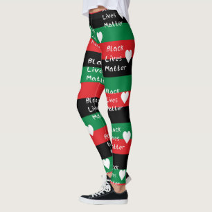 Leggings Drapeau panafricain Black Lives Matter Cœur blanc