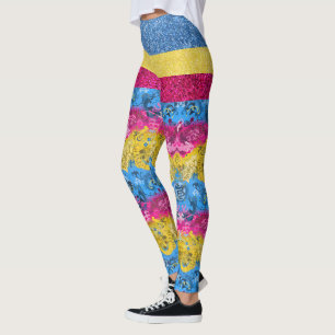 Leggings Drapeau Pansexuel Dragon Damask Parties scintillan