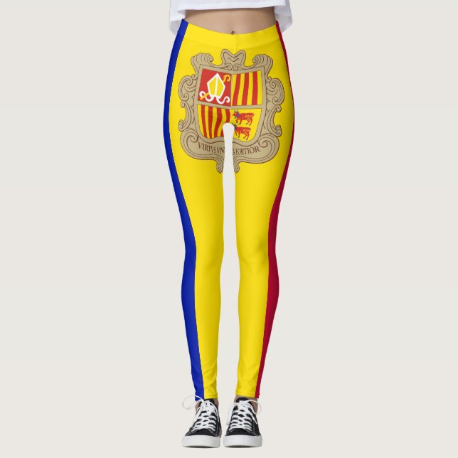 Leggings Drapeau patriotique d'Andorre (Devant)