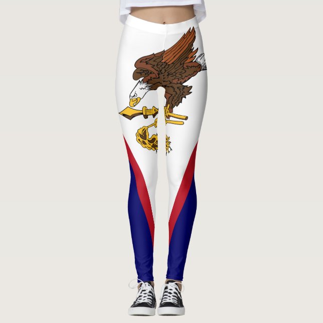 Leggings Drapeau patriotique des Samoa américaines (Devant)