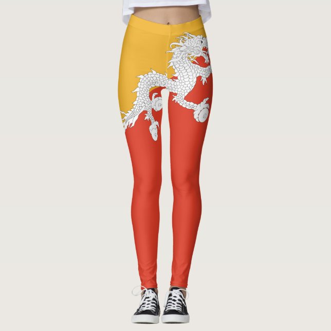 Leggings Drapeau patriotique du Bhoutan (Devant)