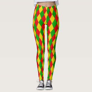 Leggings Drapeau Rasta Motif couleur arlequin Diamants