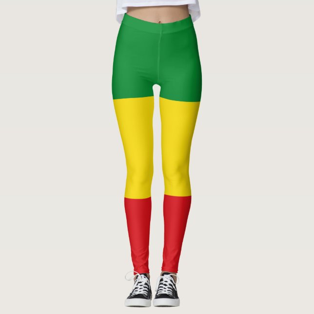 Leggings Drapeau rastafari éthiopien Rasta (Devant)