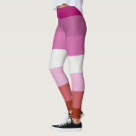 Leggings Drapeau rose rouge Pride lesbienne<br><div class="desc">Cette conception a été créée par art numérique. Elle peut être personnalisée en cliquant sur le bouton personnaliser et en modifiant la couleur, en ajoutant un nom, des initiales ou vos mots préférés. Contactez-moi à l'adresse colorflowcreations@gmail.com si vous souhaitez que ce design soit disponible sur un autre produit. Achetez ma...</div>