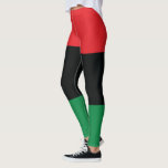 Leggings Drapeau rouge, noir et vert<br><div class="desc">Les 3 couleurs panafricaines du drapeau représentent :ROUGE: le sang qui unit tous les peuples d'ascendance africaine noire, et versé pour la libération;NOIR: les noirs dont l'existence en tant que nation, bien que non en tant qu'État-nation, est confirmée par l'existence du drapeau; et VERT : la richesse naturelle abondante de...</div>