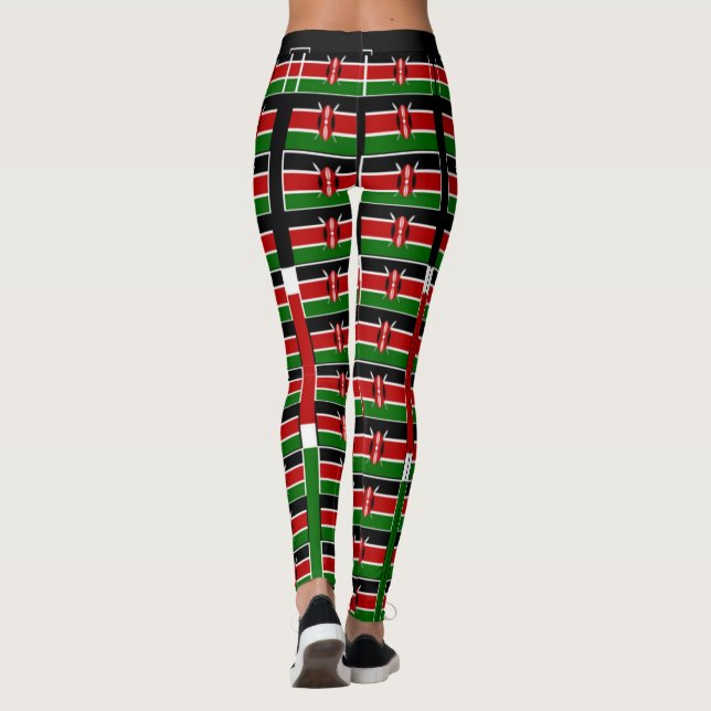 Leggings Drapeau rouge noir vert (Dos)