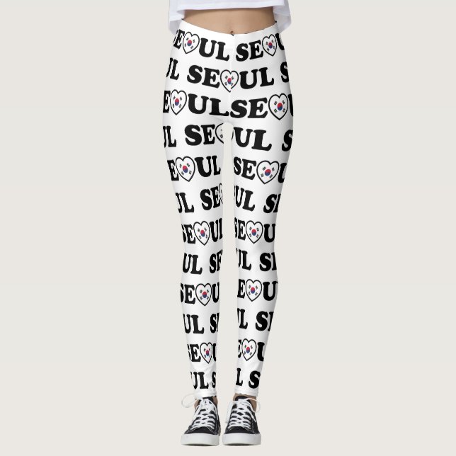 Leggings Drapeau Seoul Love Heart Taegeukgi (Devant)