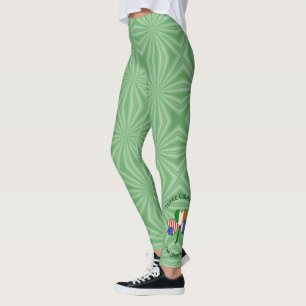 Leggings Drapeau Shamrock irlandais irlandais personnalisé