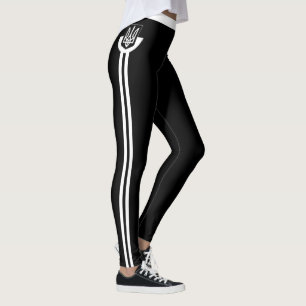 Leggings drapeau ukrainien, Emblem & Ukraine - Noir / Blanc