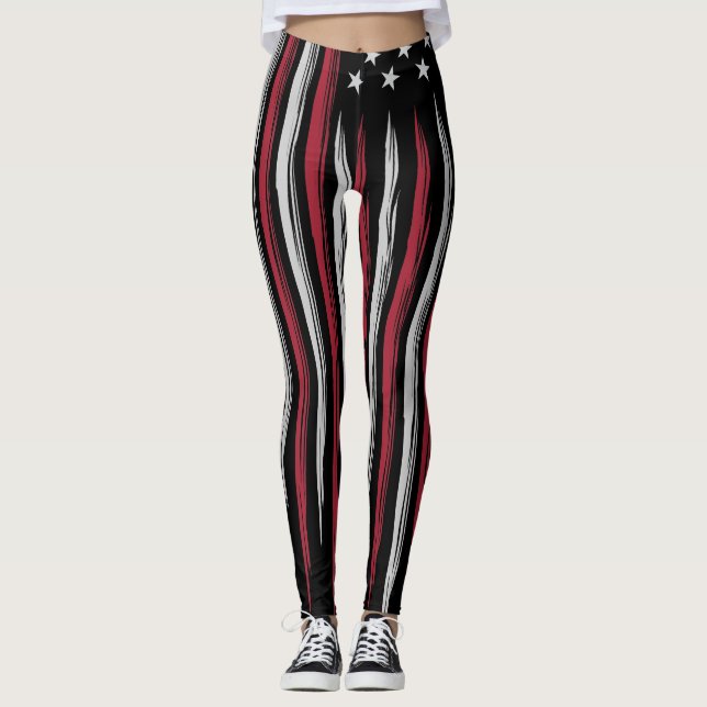 Leggings Drapeau USA grunge (Devant)