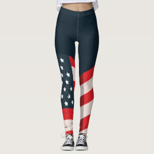 Leggings Drapeau vintage affligé des Etats-Unis
