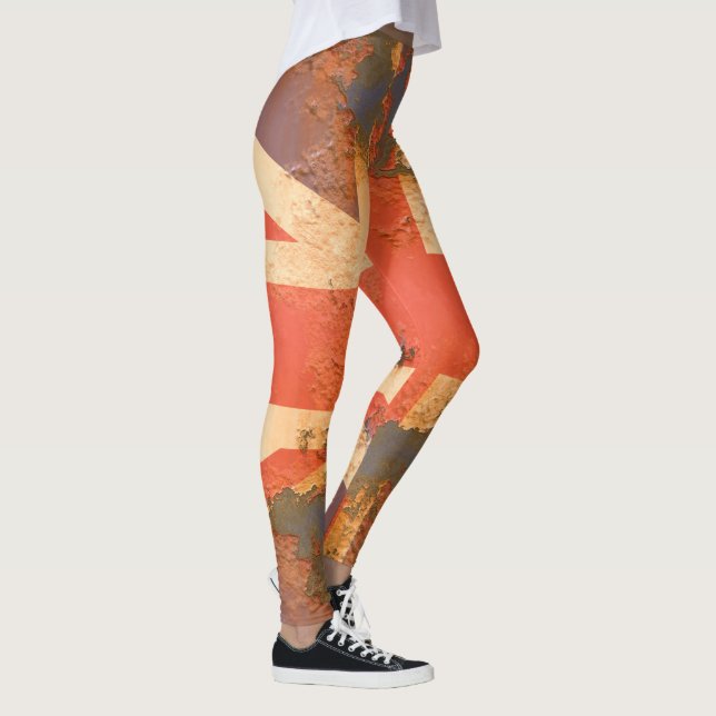 Leggings Drapeau vintage rouillé du Royaume-Uni (Droite)