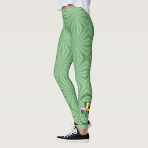 Leggings Drapeaux Américains Irlandais Roumains Trèfle Pers