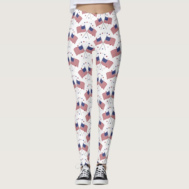 Leggings Drapeaux américains Thunder_Cove 4 juillet patriot (Devant)