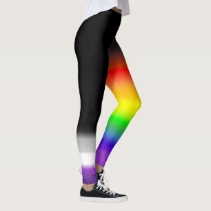 Leggings Drapeaux asexuels de fierté d'arc-en-ciel d'as