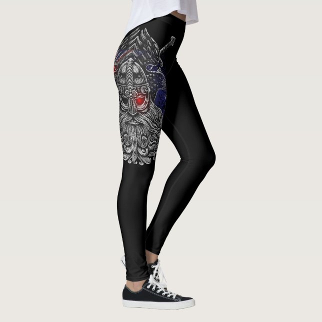 Leggings Drapeaux australiens mythologie viking épées corbe (Droite)