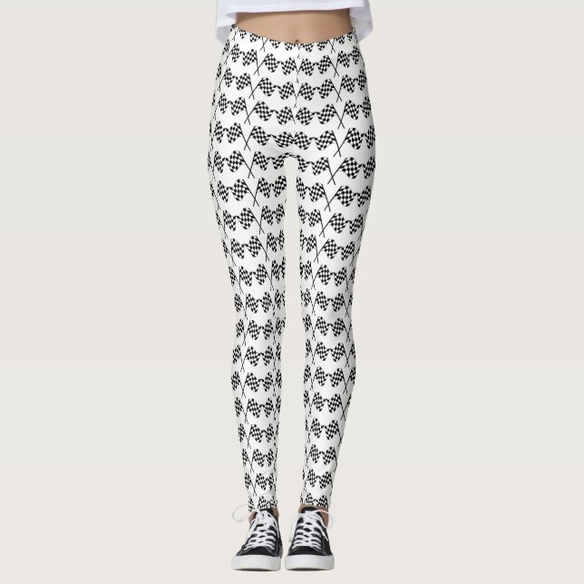 Leggings Drapeaux Checkered emballant la ligne d'arrivée (Devant)