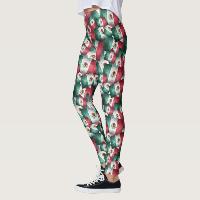 Leggings Drapeaux mexicains en détresse (Gauche)