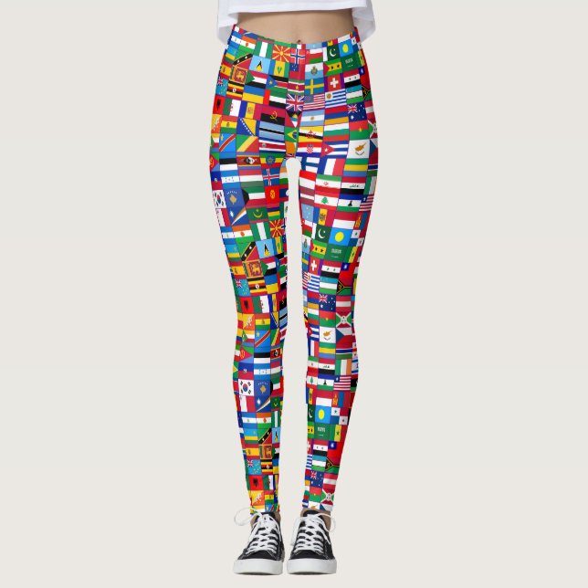 Leggings drapeaux pour femmes, Conception de drape (Devant)