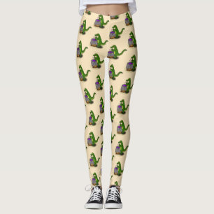 Leggings Drôle alligator vert cuisine dessin animé