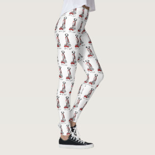 Leggings Drôle Allons-y ! Promener le chien dalmatien (noir