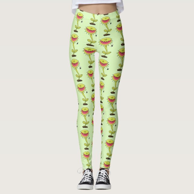 Leggings Drôle carnivore Vénus piège à mouches plante dessi (Devant)