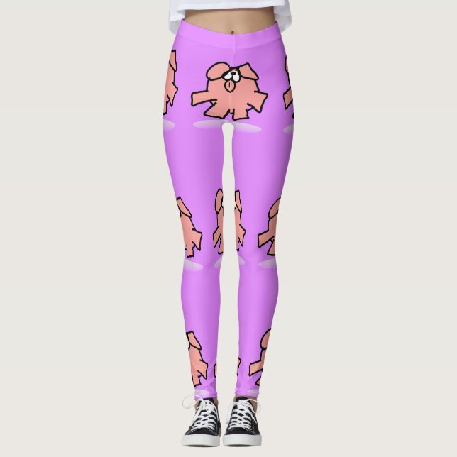 Leggings Drôle Cartoon Pig Année Femme choisir la couleur L (Devant)