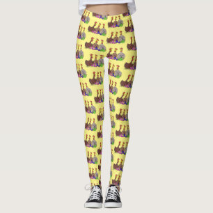 Leggings Drôle dessin animé de poulets de tricot