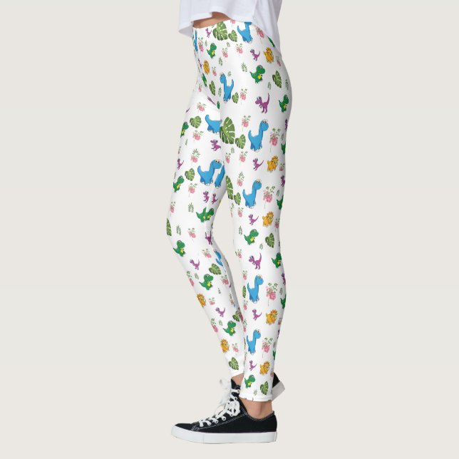 Leggings Drôle feuilles Dinosaur (Gauche)