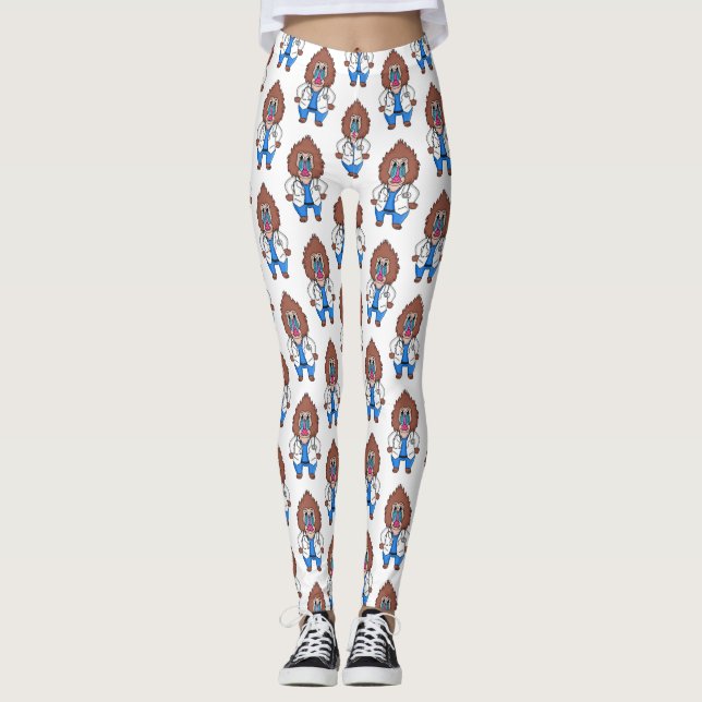 Leggings Drôle manuel dessin d'un médecin (Devant)