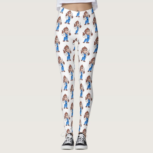 Leggings Drôle orangoutan dessinateur docteur (Devant)