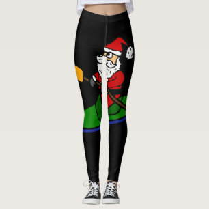 Leggings Drôle Santa Claus Kayaking Cartoon de Noël