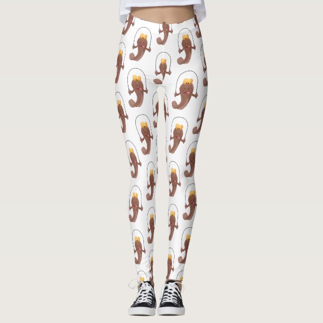 Leggings Drôle sauter boudskipper poisson dessin animé (Devant)
