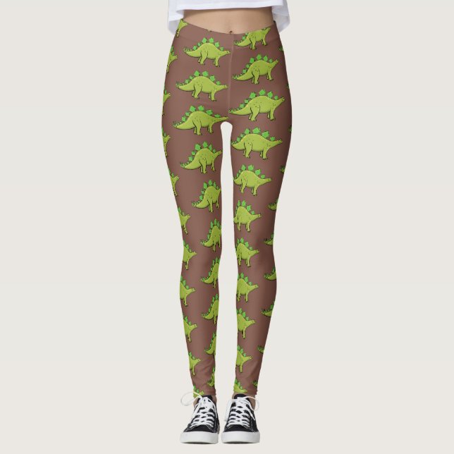 Leggings Drôle stegosaurus dinosaure dessin animé (Devant)