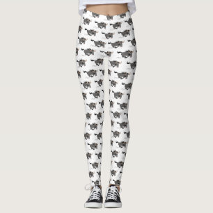 Leggings Drôle wildebeest tourner dessin animé illustration