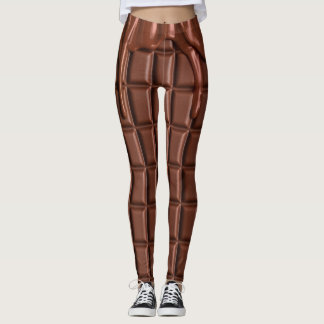 Leggings Du chocolat fondu au-dessus d'un bloc de chocolat