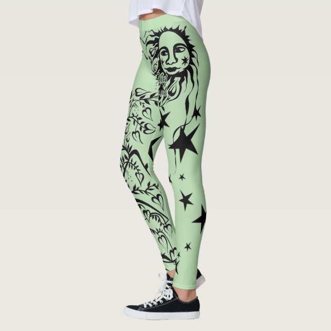 Leggings du concepteur à l'encre de main (Gauche)