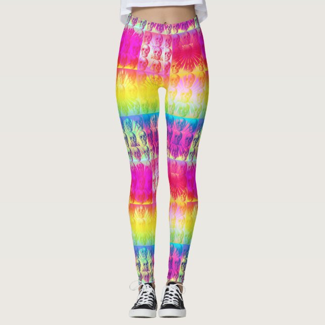 Leggings du crâne psychédélique (Devant)
