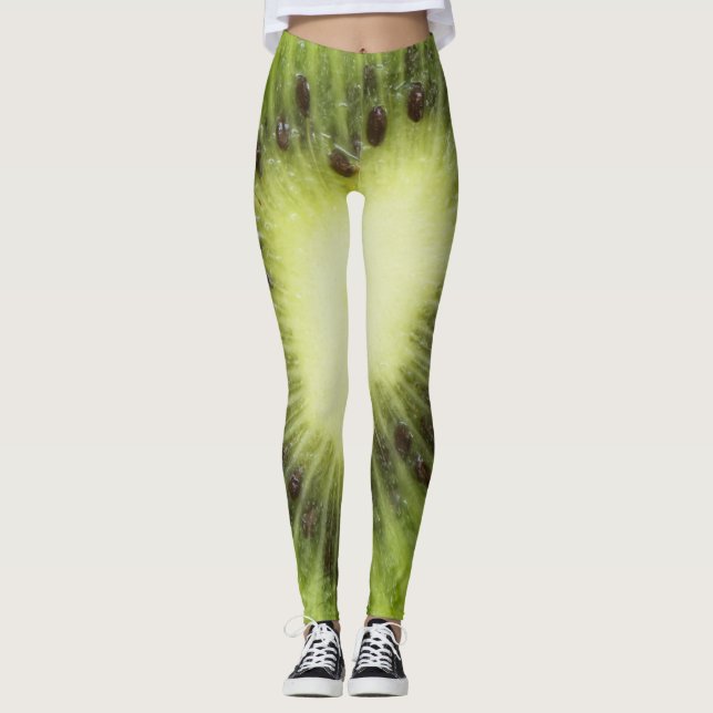 Leggings Du kiwi frais. Closeuse à tranche ronde isolée (Devant)