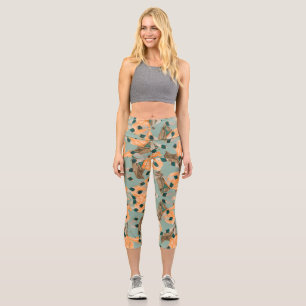 Leggings du Motif de la teigne vintage Capri