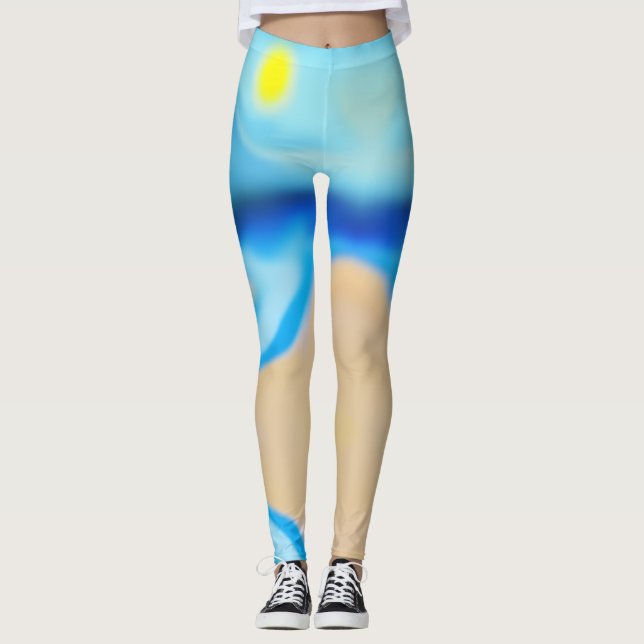 Leggings du paysage de plage (Devant)