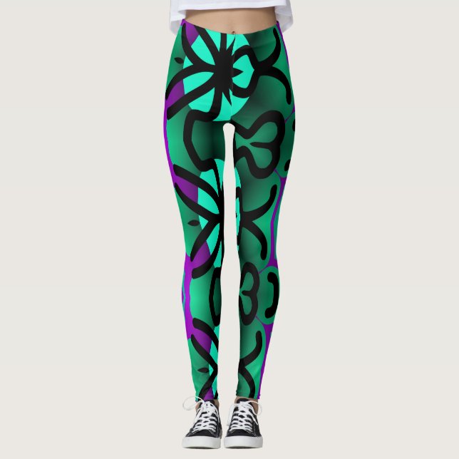 Leggings d'un motif abstrait "Ratti_Creative_Arts" (Devant)